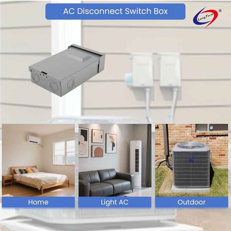 long term 240V 60A Pull Out Switch Box Non-Fused Disconnect Plastic Electronic Components Fused Disconnect Box - Image 1